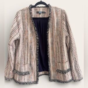 Eva Franco Pink and Black Tweed Blazer, Size L